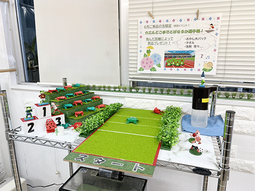 カエルどこまで飛ばせるか選手権！
